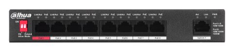 Dahua Technology PFS3009-8ET-96 Nie zarządzany L2 Fast Ethernet (10/100) Obsługa PoE Czarny Dahua Technology PFS3009-8ET-96 Nie zarządzany L2 Fast Ethernet (10/100) Obsługa PoE Czarny