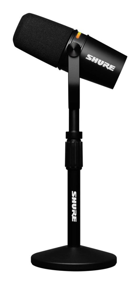 Shure MV7+-K-BNDL - mikrofon lektorski/wokalny ze złączem XLR/USB-C, czarny + statyw biurkowy GATOR