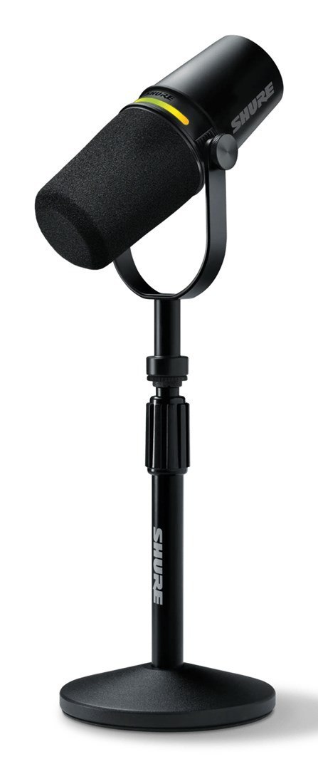 Shure MV7+-K-BNDL - mikrofon lektorski/wokalny ze złączem XLR/USB-C, czarny + statyw biurkowy GATOR
