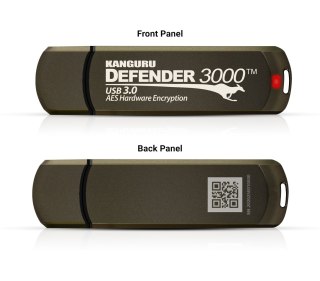 Przenośny dysk Kanguru Solutions Kanguru Defender 3000 - 256 GB - USB Type-C - 3.2 Gen 1 (3.1 Gen 1) - 300 MB/s - Zaślepka - Sza