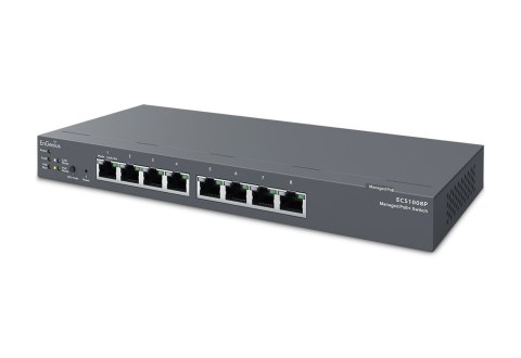 EnGenius ECS1008P łącza sieciowe Zarządzany L2 Gigabit Ethernet (10/100/1000) Obsługa PoE Czarny