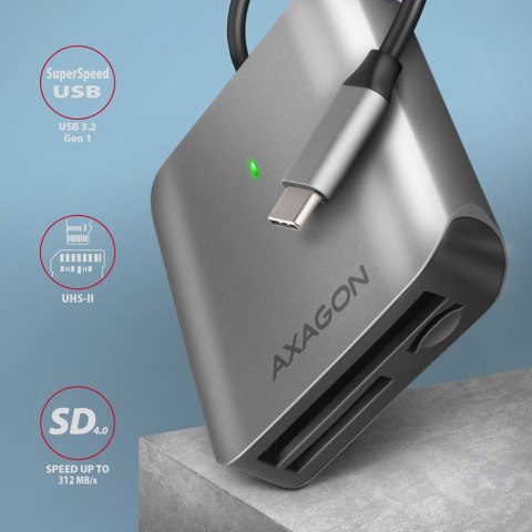 Axagon CRE-S3C czytnik kart USB 3.2 Gen 1 (3.1 Gen 1) Type-C Szary Axagon CRE-S3C czytnik kart USB 3.2 Gen 1 (3.1 Gen 1) Type-C Szary