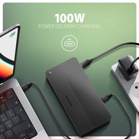 Axagon HMC-U4 stacja dokująca Przewodowa USB4 Czarny
