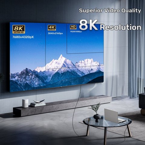 Kabel optyczny HDMI 2.1 AOC Unitek C11085GY01-15M