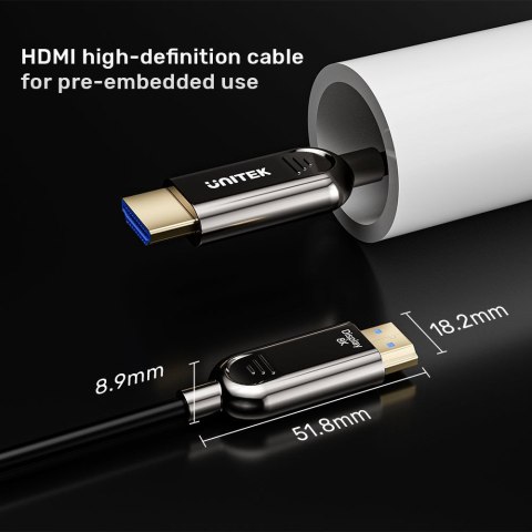 Kabel optyczny HDMI 2.1 AOC Unitek C11085GY01-15M