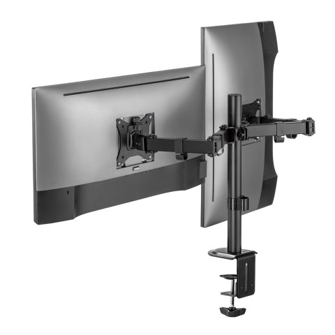 Uchwyt biurkowy na 2 monitory Maclean, VESA 75x75 oraz 100x100, 17-32", 2x 9kg, MC-754N Uchwyt biurkowy na 2 monitory Maclean, VESA 75x75 oraz 100x100, 17-32", 2x 9kg, MC-754N