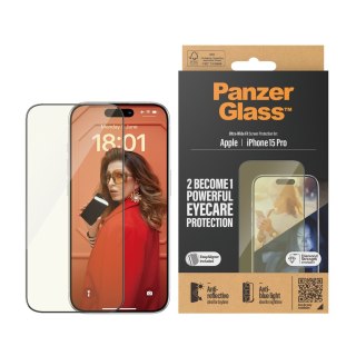 PanzerGlass ® Eyecare Screen Protection iPhone 15 Pro | Ultra-Wide Fit w. EasyAligner Przezroczysta ochrona ekranu Apple 1 szt.