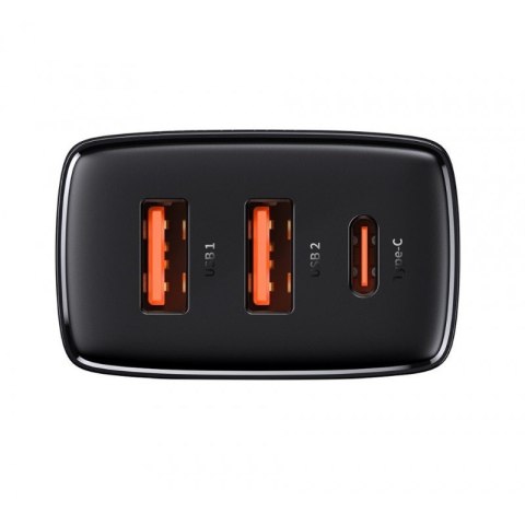 BASEUS ŁADOWARKA SIECIOWA 2XUSB, USB-C (CZARNA)