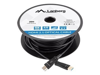 LANBERG KABEL HDMI M/M V2.1 80M 8K OPTYCZNY AOC CA-HDMI-30FB-0800-BK LANBERG KABEL HDMI M/M V2.1 80M 8K OPTYCZNY AOC CA-HDMI-30FB-0800-BK
