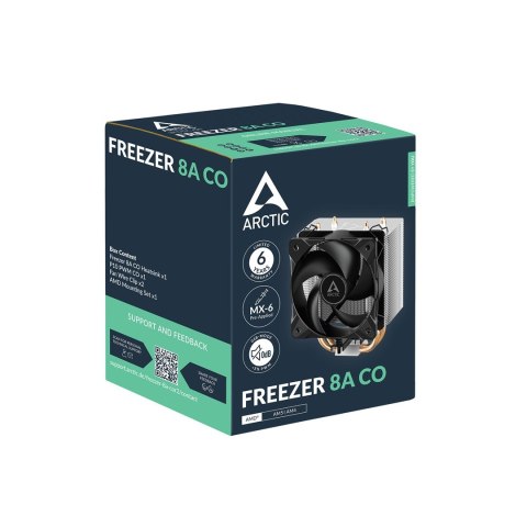 ARCTIC Freezer 8A CO Procesor Chłodnica powietrza 10 cm Aluminium, Czarny