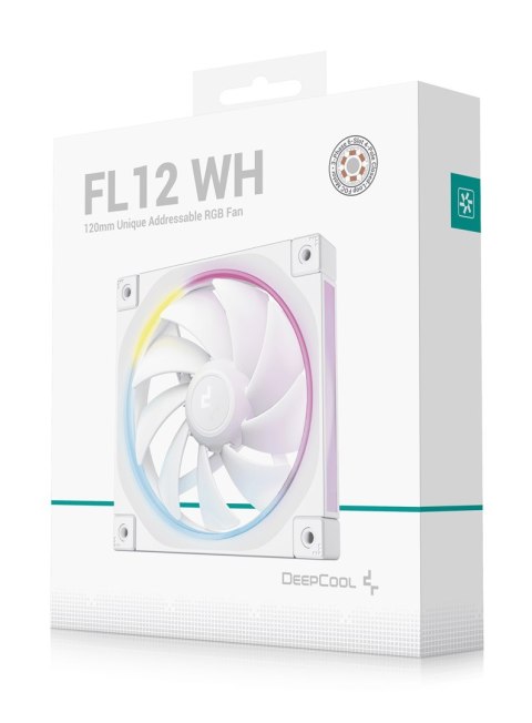 DeepCool FL12 WH Obudowa komputera Wentylator 12 cm Biały 1 szt. DeepCool FL12 WH Obudowa komputera Wentylator 12 cm Biały 1 szt.