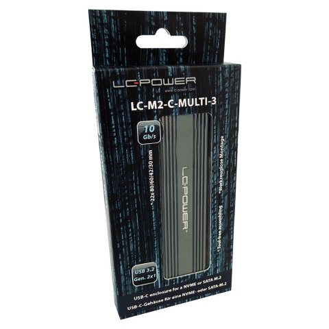 LC-Power LC-M2-C-MULTI-3 obudowa do dysków twardych Obudowa SSD Antracyt M.2
