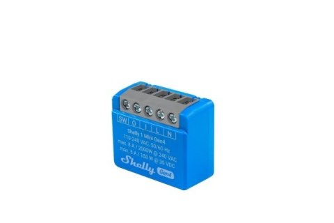 Shelly 1 Mini Gen4 Mądry przełącznik 1P Niebieski Shelly 1 Mini Gen4 Mądry przełącznik 1P Niebieski