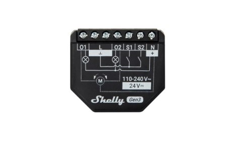 Shelly 2PM Gen3 Mądry przełącznik 2P Czarny Shelly 2PM Gen3 Mądry przełącznik 2P Czarny
