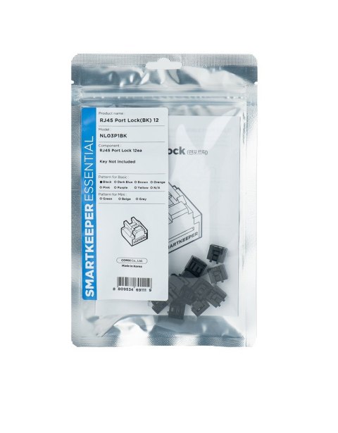 Smartkeeper NL03P1BK bloker portów Blokada portu RJ-45 Czarny 12 szt. Smartkeeper NL03P1BK bloker portów Blokada portu RJ-45 Czarny 12 szt.