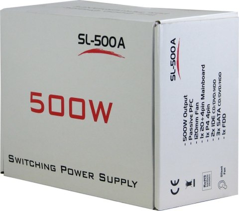 Inter-Tech SL-500A moduł zasilaczy 500 W 20+4 pin ATX ATX Szary Inter-Tech SL-500A moduł zasilaczy 500 W 20+4 pin ATX ATX Szary