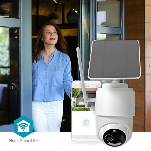 Kamera zewnętrzna Nedis Smartlife 4G, IP65 czujnik ruchu, night vision, biały