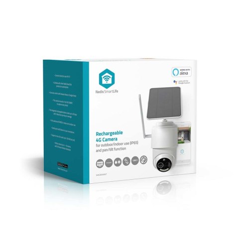 Kamera zewnętrzna Nedis Smartlife 4G, IP65 czujnik ruchu, night vision, biały
