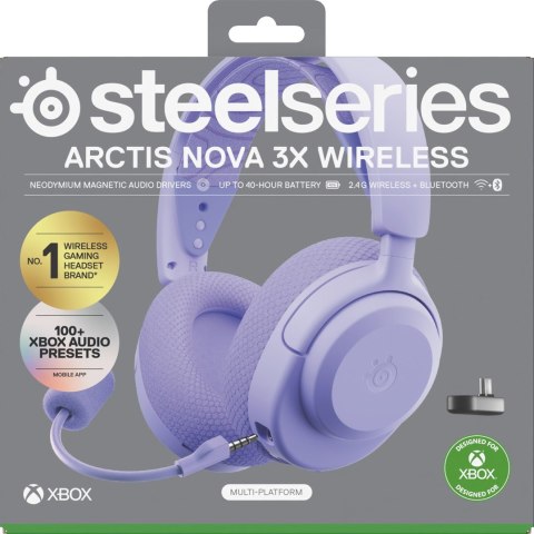 Słuchawki Steelseries Arctis Nova 3X Wireless for Xbox, Levander Słuchawki Steelseries Arctis Nova 3X Wireless for Xbox, Levander