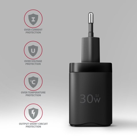 Axagon ACU-PQ30 Ladegerät QC3.0, 4.0/AFC/FCP/PPS/Apple+ PD USB-C, 30W - schwarz - Kompaktes Ladegerät - 1x USB-C und 1x USB-A Te Axagon ACU-PQ30 Ladegerät QC3.0, 4.0/AFC/FCP/PPS/Apple+ PD USB-C, 30W - schwarz - Kompaktes Ladegerät - 1x USB-C und 1x USB-A Te