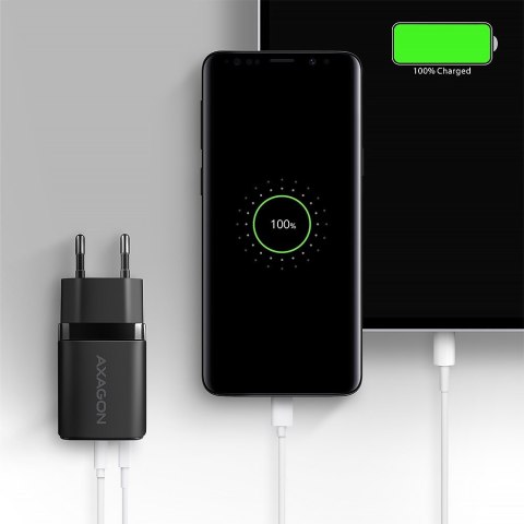 Axagon ACU-PQ30 Ladegerät QC3.0, 4.0/AFC/FCP/PPS/Apple+ PD USB-C, 30W - schwarz - Kompaktes Ladegerät - 1x USB-C und 1x USB-A Te Axagon ACU-PQ30 Ladegerät QC3.0, 4.0/AFC/FCP/PPS/Apple+ PD USB-C, 30W - schwarz - Kompaktes Ladegerät - 1x USB-C und 1x USB-A Te