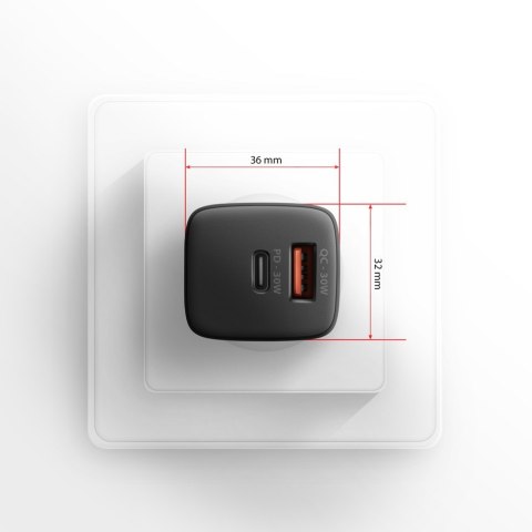 Axagon ACU-PQ30 Ladegerät QC3.0, 4.0/AFC/FCP/PPS/Apple+ PD USB-C, 30W - schwarz - Kompaktes Ladegerät - 1x USB-C und 1x USB-A Te Axagon ACU-PQ30 Ladegerät QC3.0, 4.0/AFC/FCP/PPS/Apple+ PD USB-C, 30W - schwarz - Kompaktes Ladegerät - 1x USB-C und 1x USB-A Te