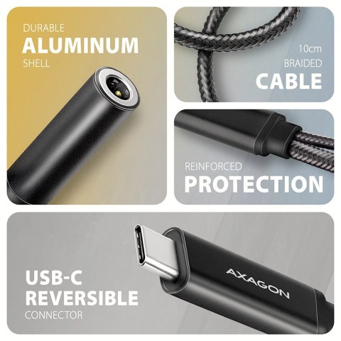 Axagon ADA-HCPD kabel audio 0,1 m USB-C, 3.5 mm USB-C Czarny Axagon ADA-HCPD kabel audio 0,1 m USB-C, 3.5 mm USB-C Czarny