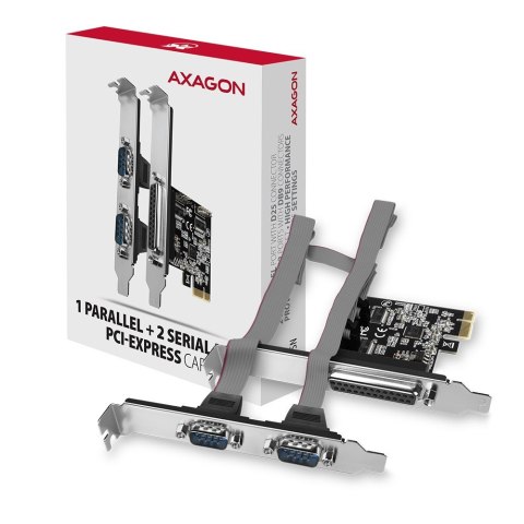 Axagon PCEA-PSN PCIe- mit 1x Parallel-+ 2x Seriell-Ports - ASIX AX99100 adapter Wewnętrzny Równoległy, RS-232 Axagon PCEA-PSN PCIe- mit 1x Parallel-+ 2x Seriell-Ports - ASIX AX99100 adapter Wewnętrzny Równoległy, RS-232