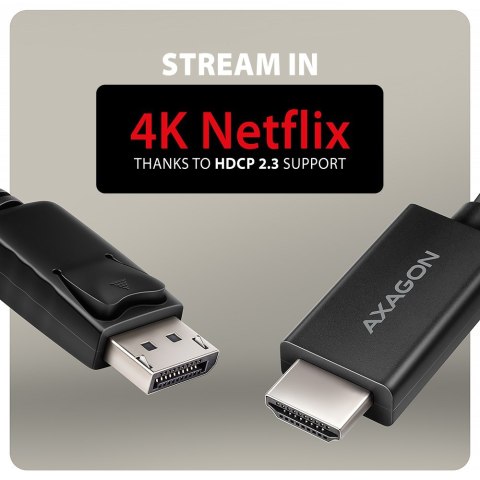Axagon RVD-HI20C2 adapter kablowy 1,8 m DisplayPort HDMI Czarny