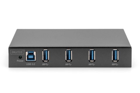 Hub/Koncentrator DIGITUS przemysłowy 4-portowy USB3.0 SuperSpeed aktywny metalowa konstrukcja szyna Hub/Koncentrator DIGITUS przemysłowy 4-portowy USB3.0 SuperSpeed aktywny metalowa konstrukcja szyna