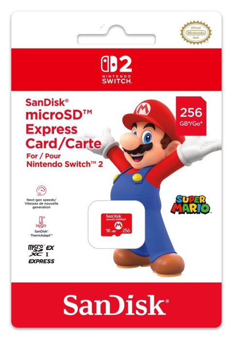 Karta Nintendo SanDisk microSD Express do Switch 2, 256 GB, MicroSDXC, czerwona