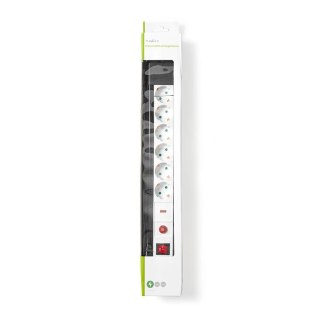 Nedis EXS630SPF1PRO rozgałęziacz 3 m 6 x gniazdo sieciowe Wewnętrzna Czarny, Biały