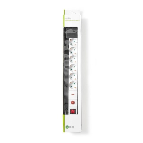 Nedis EXS630SPF1PRO rozgałęziacz 3 m 6 x gniazdo sieciowe Wewnętrzna Czarny, Biały Nedis EXS630SPF1PRO rozgałęziacz 3 m 6 x gniazdo sieciowe Wewnętrzna Czarny, Biały
