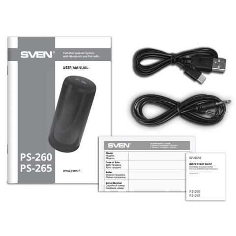 SVEN PS-265 głośnik przenośny / imprezowy Głośnik mono przenośny Biały 10 W SVEN PS-265 głośnik przenośny / imprezowy Głośnik mono przenośny Biały 10 W