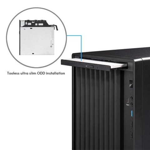 Chieftec Midi Tower BS-20B-OP, Schwarz o.NT Czarny Chieftec Midi Tower BS-20B-OP, Schwarz o.NT Czarny