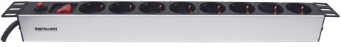 Intellinet 713986 rozdzielacz zasilania PDU 8 x gniazdo sieciowe 1U Aluminium, Czarny