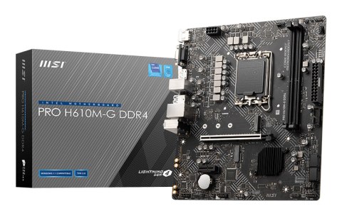 MSI PRO H610M-G DDR4 płyta główna Intel H610 LGA 1700 micro ATX MSI PRO H610M-G DDR4 płyta główna Intel H610 LGA 1700 micro ATX