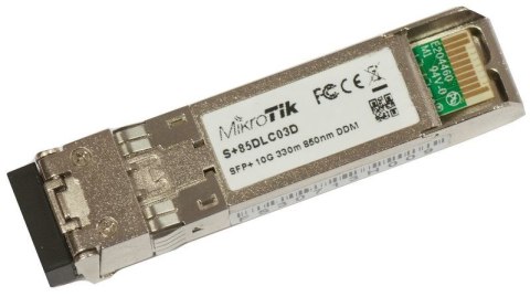 Mikrotik S+85DLC03D moduł przekaźników sieciowych Swiatłowód 10000 Mbit/s SFP+ 850 nm Mikrotik S+85DLC03D moduł przekaźników sieciowych Swiatłowód 10000 Mbit/s SFP+ 850 nm