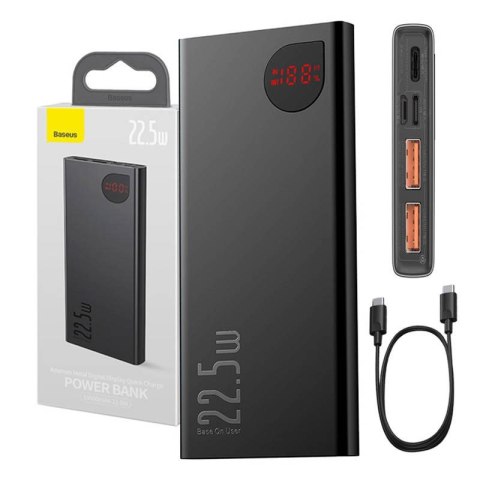 Powerbank Baseus Adaman Metal PPAD070001 10000mAh 22,5W PD QC 3.0 2x USB-A 1x USB-C + KABEL Powerbank Baseus Adaman Metal PPAD070001 10000mAh 22,5W PD QC 3.0 2x USB-A 1x USB-C + KABEL