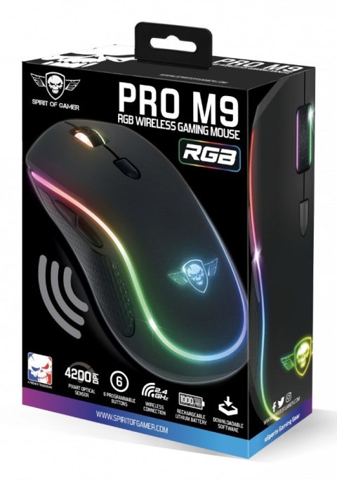 Spirit of Gamer PRO-M9 myszka Gaming Oburęczny RF Wireless Optyczny 4200 DPI