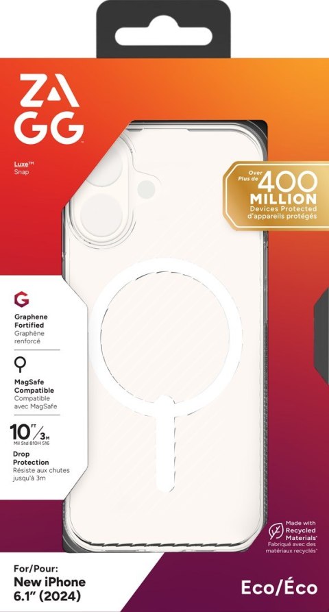 ZAGG Luxe Snap pokrowiec na telefon komórkowy 15,5 cm (6.1") Przezroczysty ZAGG Luxe Snap pokrowiec na telefon komórkowy 15,5 cm (6.1") Przezroczysty