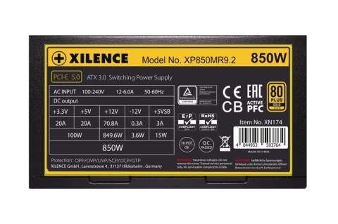 Xilence Performance X Series XP850MR9.2 moduł zasilaczy 850 W 20+4 pin ATX ATX Czarny, Czerwony Xilence Performance X Series XP850MR9.2 moduł zasilaczy 850 W 20+4 pin ATX ATX Czarny, Czerwony