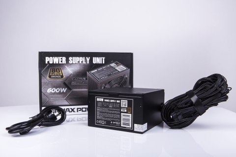 GEMBIRD ZASILACZ KOMPUTEROWY PSU80P-BBP-600 80+BRONZE ATX, 600W, AKTYWNE PFC, 12CM WENTYLATOR GEMBIRD ZASILACZ KOMPUTEROWY PSU80P-BBP-600 80+BRONZE ATX, 600W, AKTYWNE PFC, 12CM WENTYLATOR