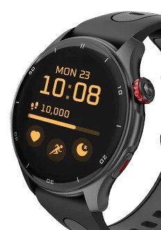 Inteligentny zegarek myPhone z GPS, diodą AMOLED, 1,43 cala, wodoodporny, czarny