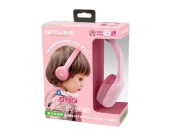 Muza | Stereofoniczne słuchawki Bluetooth dla dzieci | M-215BTP | Bezprzewodowy | Nauszne | Łączność Bluetooth | Różowy | Bezprz