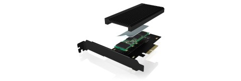 Rajd Sonic | Konwerter na 1x HDD/SSD dla slotu PCIe x4 | IB-PCI208-HS | Czarny