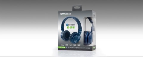 Muse M-276BTB słuchawki/zestaw słuchawkowy Przewodowy i Bezprzewodowy Opaska na głowę Połączenia/muzyka Bluetooth Niebieski