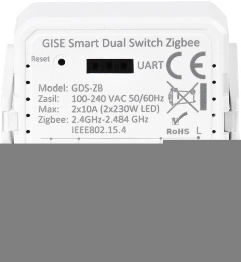 GISE Smart Podwójny moduł przekaźnikowy Zigbee | Tuya | GDS-ZB