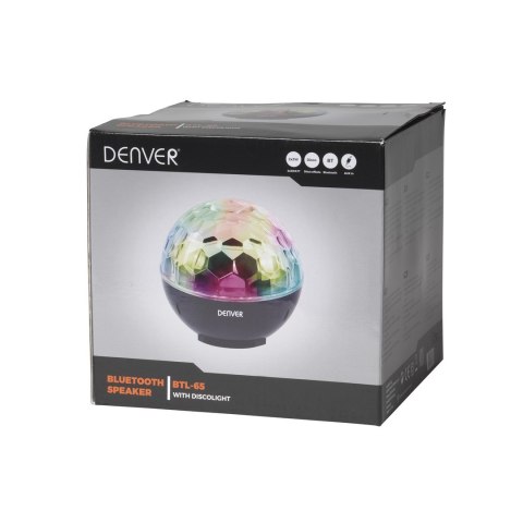 Głośnik BT Denver BTL-65MK2 z lampą dyskotekową LED Głośnik BT Denver BTL-65MK2 z lampą dyskotekową LED