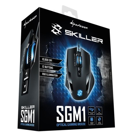 Sharkoon Skiller SGM1 myszka Po prawej stronie USB Typu-A Optyczny 10800 DPI Sharkoon Skiller SGM1 myszka Po prawej stronie USB Typu-A Optyczny 10800 DPI